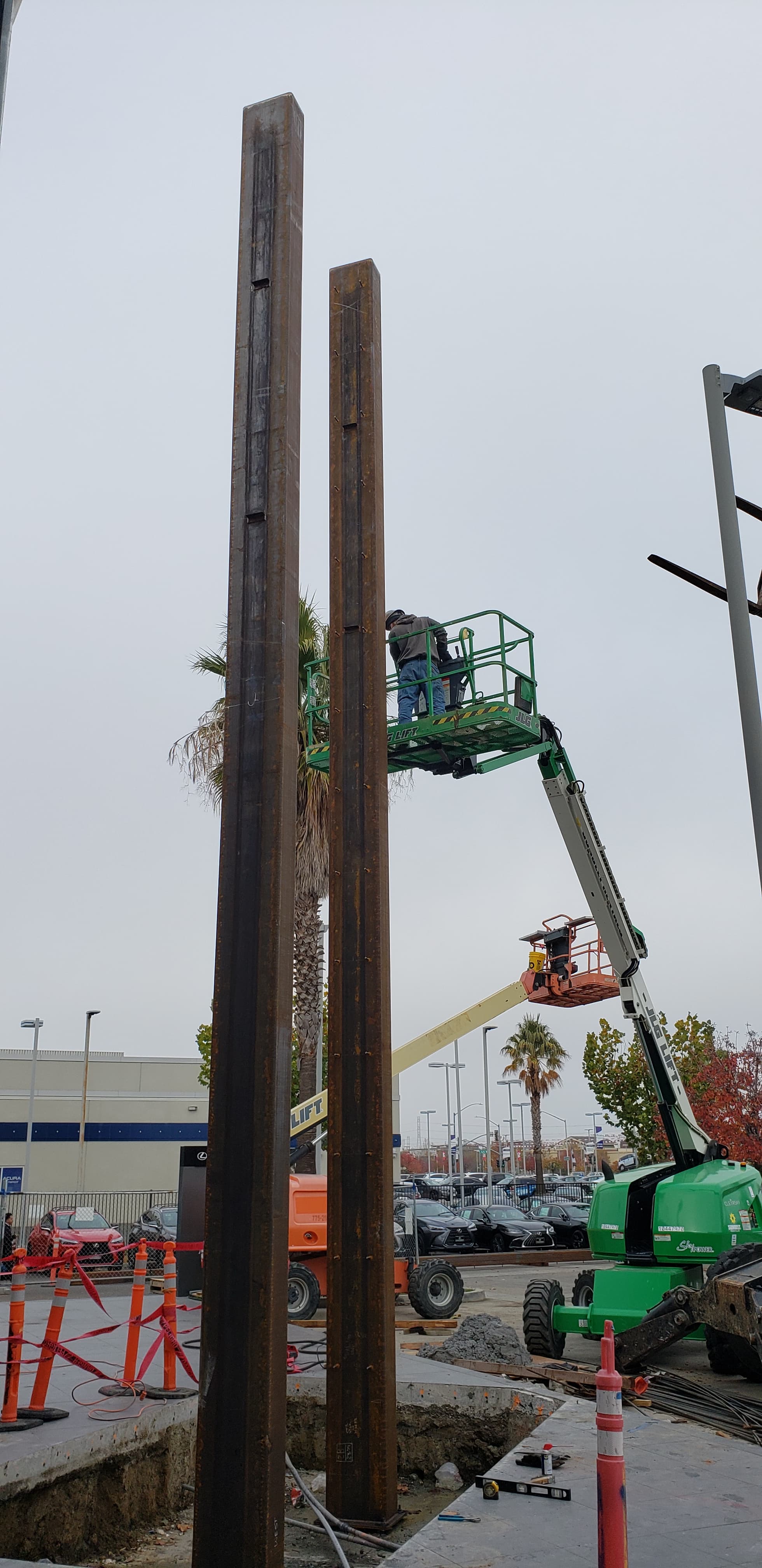 LEXUS FREMONT — Structural columns and framing erected for the dealership expansion.